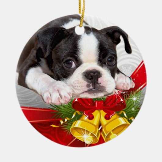 Boston Terrier Kersthangende Ornament (Voorkant)