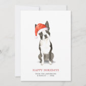Boston Terrier Kerstkaart (Voorkant)