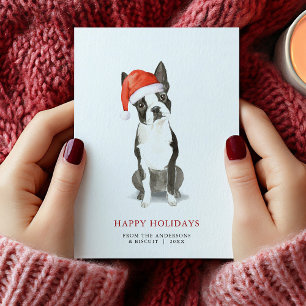 Boston Terrier Kerstkaart