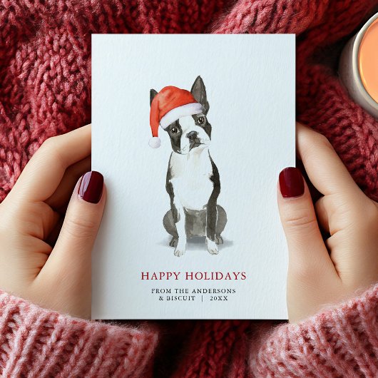 Boston Terrier Kerstkaart