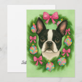 Boston Terrier Kerstkaart (Voorkant / Achterkant)