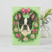 Boston Terrier Kerstkaart (Staand voorkant)