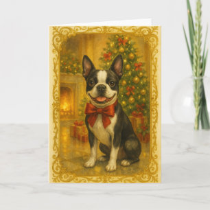 Boston Terrier Kerstkaart Kaart