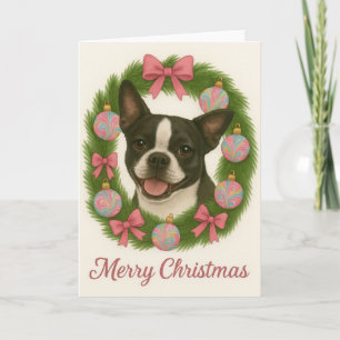 Boston Terrier Kerstkaart Kaart