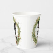 Boston Terrier Kerstkrans Feestelijke Pup Papieren Bekers (Rechts)