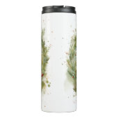 Boston Terrier Kerstkrans Feestelijke Pup Thermosbeker (Achterkant)