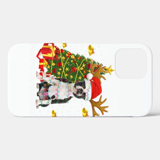 Boston Terrier kerstlampjes — kerstkerstmis Pa Case-Mate iPhone Case (Achterkant (horizontaal))