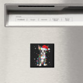 Boston Terrier Kerstman Kerstmuts Magneet (Insitu (Vaatwasser))