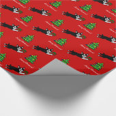 Boston Terrier Kerstmis 2 Cartoon Cadeaupapier (Hoek)