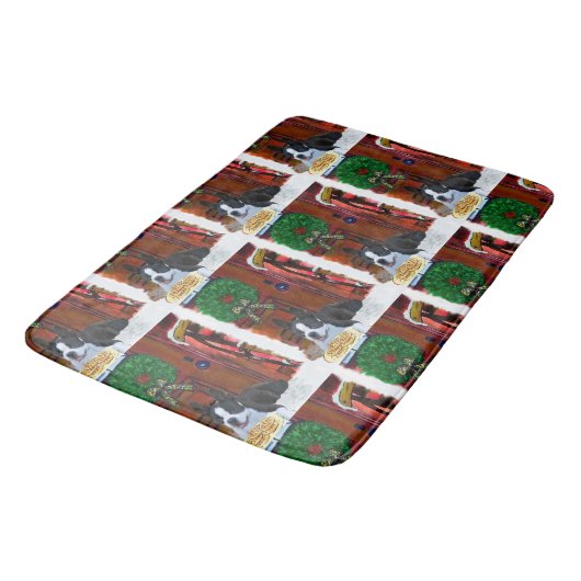 Boston Terrier Kerstmis Badmat (Gekanteld)