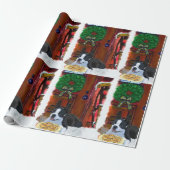 Boston Terrier Kerstmis Cadeaupapier (Uitgerold)