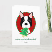 Boston Terrier Kerstmis Feestdagen Kaart (Achterkant)