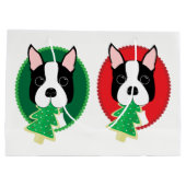 Boston Terrier Kerstmis Groot Cadeauzakje (Achterkant)