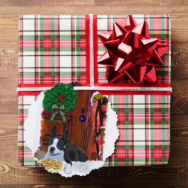 Boston Terrier Kerstmis Ornament Kaart