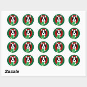 Boston Terrier Kerstmis Ronde Sticker (Vel)