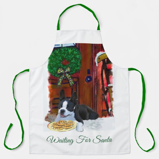 Boston Terrier Kerstmis Schort (Voorkant)