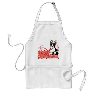 Boston Terrier Kerstmis Standaard Schort