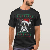 Boston Terrier Kerstmis Ugly Sweater Dog-mas T-shirt (Voorkant)