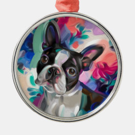 Boston Terrier Kerstornament | Hond van Floral Metalen Ornament