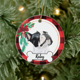 Boston Terrier Kerstornament Keramisch Ornament
