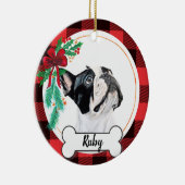 Boston Terrier Kerstornament Keramisch Ornament (Rechts)