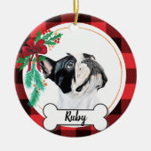 Boston Terrier Kerstornament Keramisch Ornament (Voorkant)