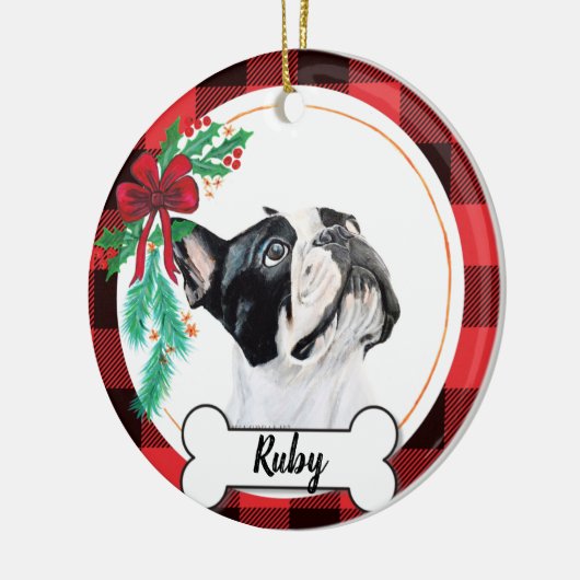 Boston Terrier Kerstornament Keramisch Ornament (Links)