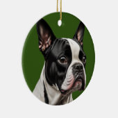 Boston Terrier Kerstornament Keramisch Ornament (Rechts)