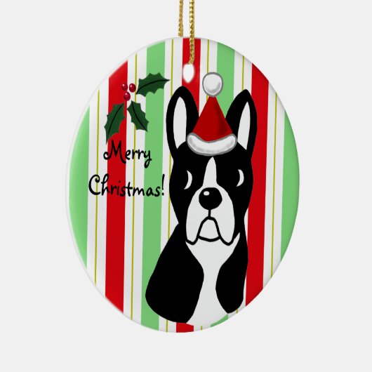 Boston Terrier Kerstornament Keramisch Ornament (Rechts)
