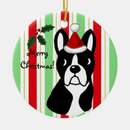 Boston Terrier Kerstornament Keramisch Ornament