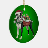 Boston Terrier Kerstornament Keramisch Ornament (Rechts)