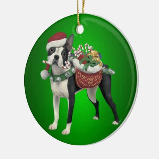 Boston Terrier Kerstornament Keramisch Ornament (Links)