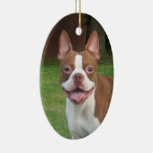 Boston Terrier Kerstornament Keramisch Ornament (Rechts)