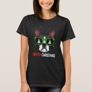 Boston Terrier KerstPajama Dog Sunbribril X M T-shirt