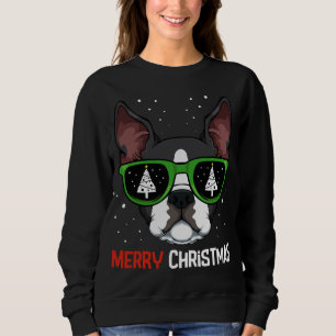 Boston Terrier KerstPajama Dog Sunbribril X-M Trui