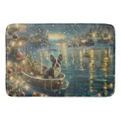 Boston Terrier kerstvakantie Badmat (Voorkant)