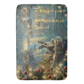 Boston Terrier kerstvakantie Badmat (Voorkant Verticaal)