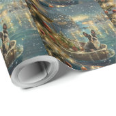 Boston Terrier kerstvakantie Cadeaupapier (Rol Hoek)