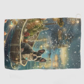 Boston Terrier kerstvakantie Golfhanddoek (Horizontaal)