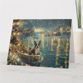 Boston Terrier kerstvakantie Kaart (Voorkant)