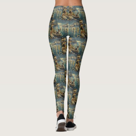 Boston Terrier kerstvakantie Leggings (Achterkant)