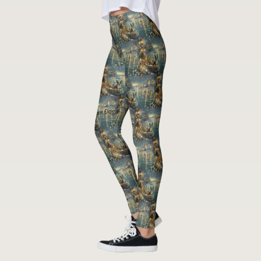 Boston Terrier kerstvakantie Leggings (Links)