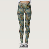 Boston Terrier kerstvakantie Leggings (Voorkant)