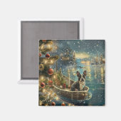 Boston Terrier kerstvakantie Magneet (Voorkant / Achterkant)