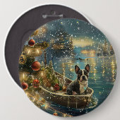 Boston Terrier kerstvakantie Ronde Button 6,0 Cm (Voorkant /achterkant)
