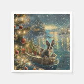 Boston Terrier kerstvakantie Servet (Voorkant)