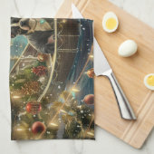 Boston Terrier kerstvakantie Theedoek (Quarter Fold)