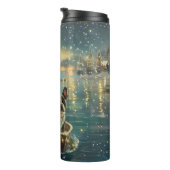 Boston Terrier kerstvakantie Thermosbeker (Geroteerd rechts)