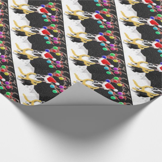 Boston Terrier kerstwrapping Paper Cadeaupapier (Hoek)