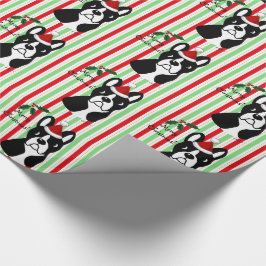 Boston Terrier kerstwrapping Paper Cadeaupapier